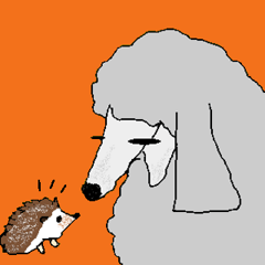 Hedgehog with Standard Poodle