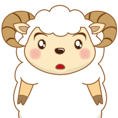 Character sticker of the cute sheep