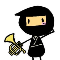 Japanaese Ninja plays Trumpet