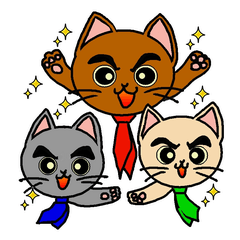Sticker of the cat which wore a tie