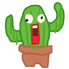Crazy cactus sticker