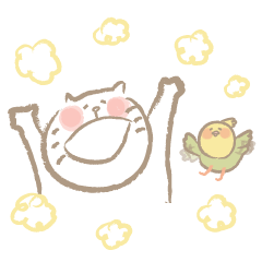Nyanko Rakugaki-chubby white cat doodle2