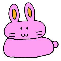 Pink slightly fat rabbit