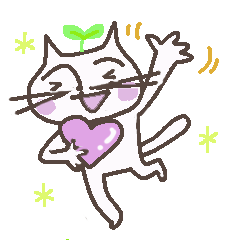 The sticker of Suzushiro, the cute cat.