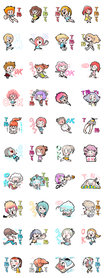 various OK sticker