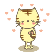 Positive sticker of a cat .