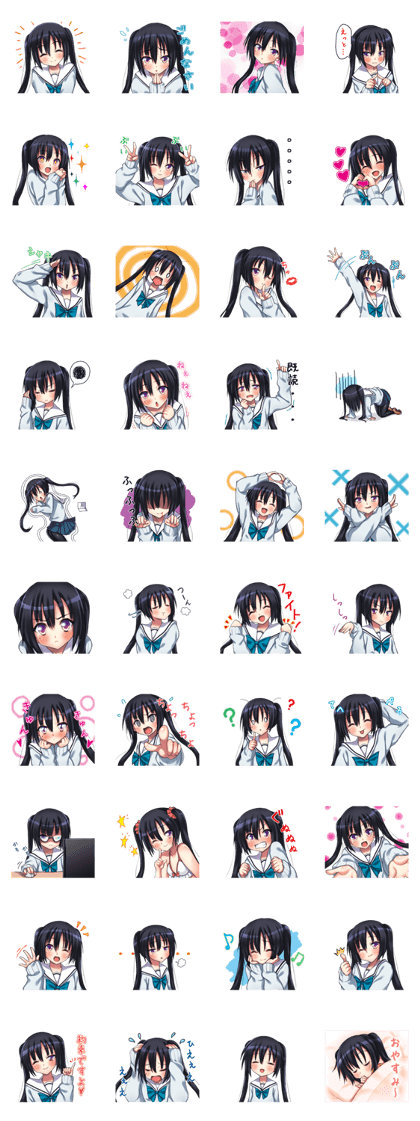 sticker of moe moe schoolgirl