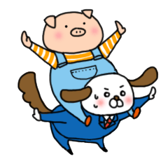 pig&dog Sticker