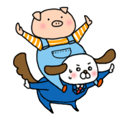 pig&dog Sticker