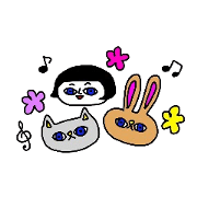 Ritsuko-chan and cat and rabbit