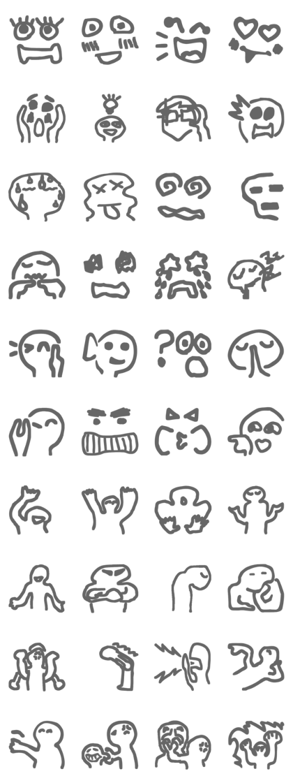 Thicker Style! Smiley-like,Text-Free Set