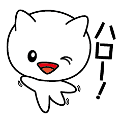 the Big Face White Cat "Shiro-tan"