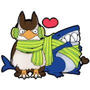 Griffon & Shark walk sticker