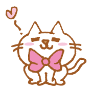 Ribbon Cat Couple Sticker