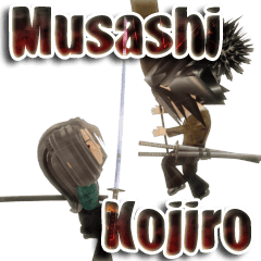 Samurai 3D sticker(Musashi&Kojiro)
