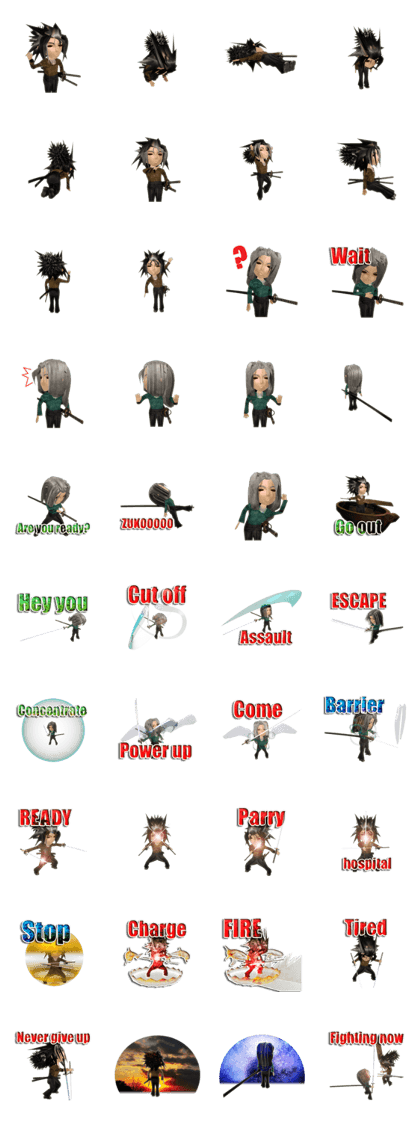 Samurai 3D sticker(English ver)