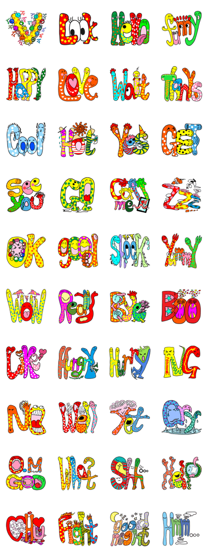 English cute Sticker.