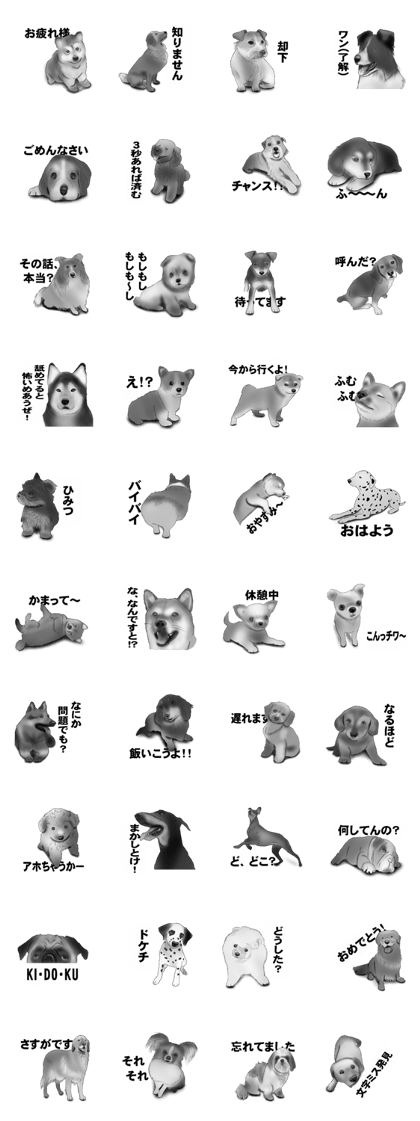Monochrome dogs.