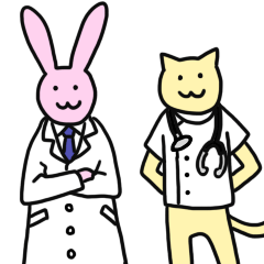 cat and rabbit are medical students