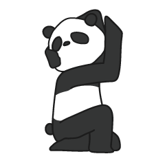 Sticker of stylish panda