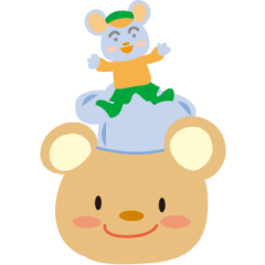 Cute bear and mouse