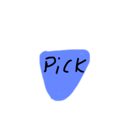 guitar pick and finger