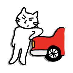white cat sticker by keimaru