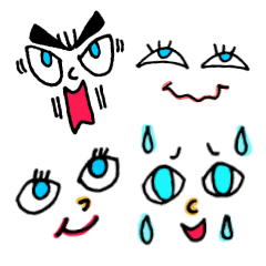 青い瞳の顔だけスタンプ Line スタンプ Line Store 青い瞳の顔だけスタンプ Line スタンプ Line Store