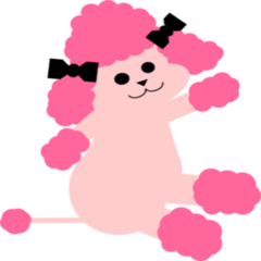 pink poodle sticker