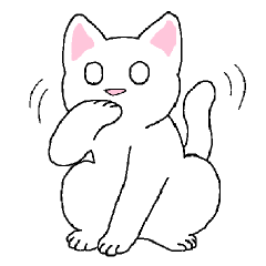 สติ๊กเกอร์ลูกแมวสีขาว