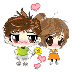Cute Couple in Love. – LINE stickers | LINE STORE