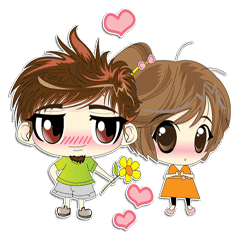 Cute Couple in Love LINE stickers LINE STORE Cute Couple in Love LINE stickers LINE STORE