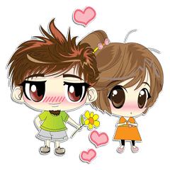  Cute  Couple  in Love LINE stickers  LINE STORE