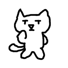 white cat and katakana