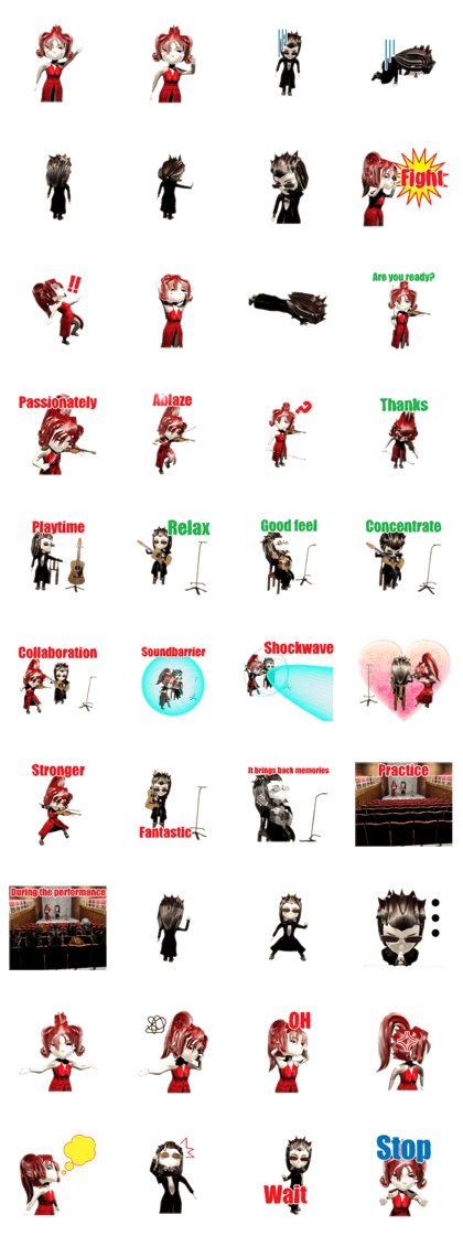 Musician sticker 3D