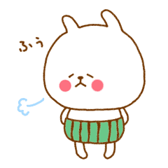 スイカのパンツの しろうさぎ Line スタンプ Line Store スイカのパンツの しろうさぎ Line スタンプ Line Store