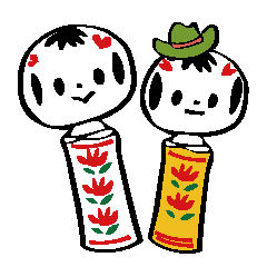 menkoi kokeshi dolls'