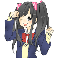 黒髪ツインテール