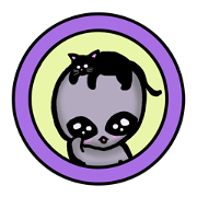An alien and black cat