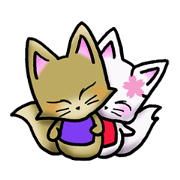 A gold fox and white fox