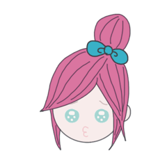 Pink hair girl sticker