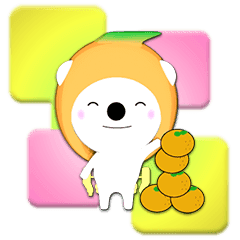 みかん大好き Shozeeの白くま 被り物みかん Line スタンプ Line Store