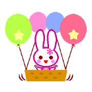 Cute rabbit and balloons