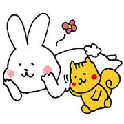 Rabbit and squirrel Loose sticker