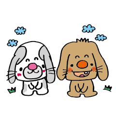 Rabbit sticker of Milky and Mats