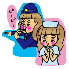 Sticker for Mom 2 Nurse and Policewoman