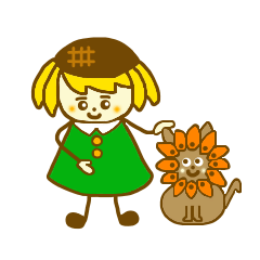 Sunflower girl and Sunflower cat