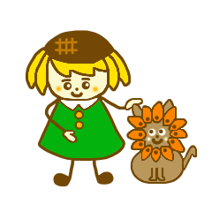 ひまわり少女とひまわり猫 - LINE スタンプ LINE STORE