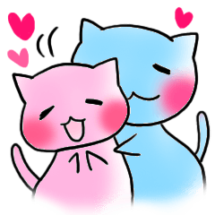 Happy couple cats