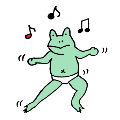 Frog in pants dances